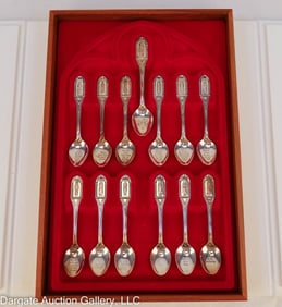 FRANKLIN MINT STERLING SILVER APOSTLE SPOON SET