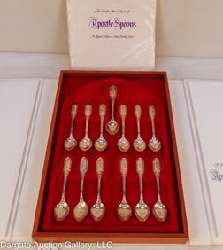 FRANKLIN MINT STERLING SILVER APOSTLE SPOON SET