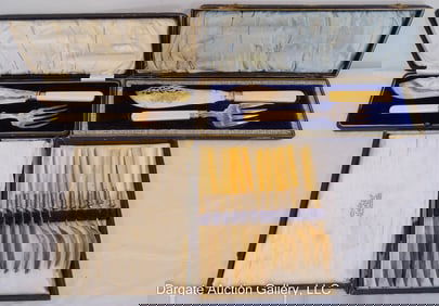 15pc SILVERPLATE BONE HANDLE FISH SERVICE