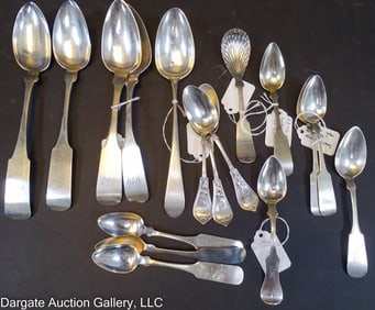 17pcs ASSORTED COIN SILVER SPOONS