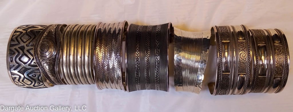8 STERLING SILVER WIDE CUFF BRACELETS (1 of 3)