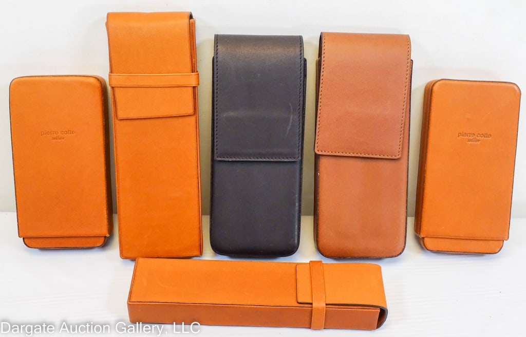 6 ASSORTED PIERRE COTTE LEATHER CIGAR HOLDERS (1 of 3)