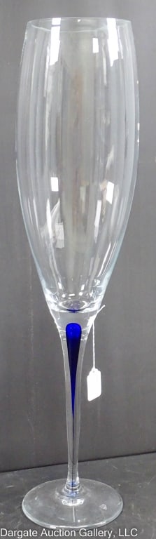 ORREFORS INTERMEZZO BLUE 33" CHAMPAGNE FLUTE (1 of 4)
