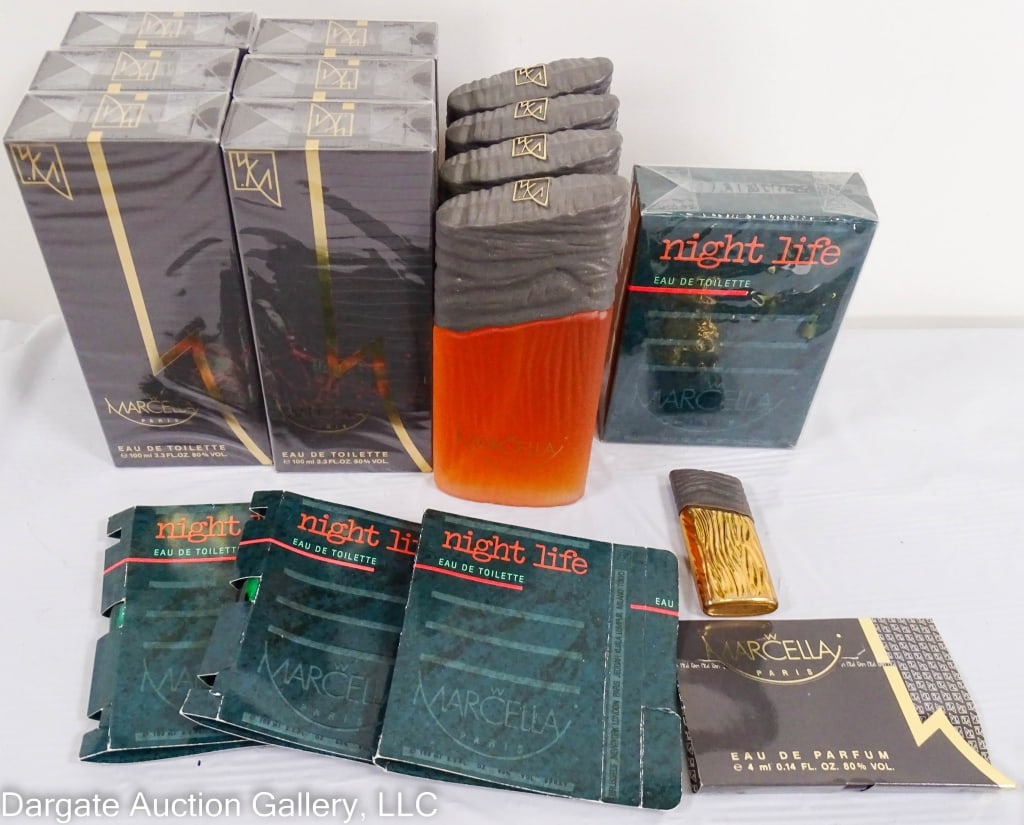 15pcs MARCELLA WOUTERS NIGHT LIFE & MARCELLA: Includes: (6) NIB Marcella 100ml / 3.3 fl oz (1) NIB Nightlight 100ml / 3.3 fl oz (4) Marcella Bottle, no box 100ml / 3.3 fl oz (3) Night Life travel/samples 4ml / .14 fl oz (1) Marcella travel/sample