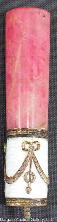 RHONODITE & ENAMEL CANE HANDLE (1 of 7)
