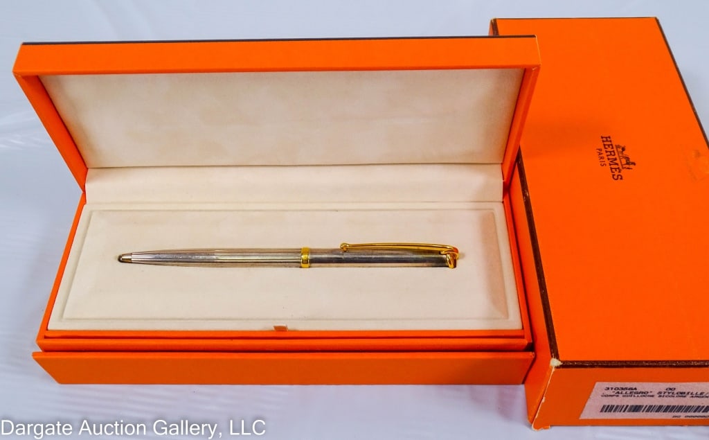 HERMES ALLEGRO STERLING BALLPOINT PEN: Includes original box and refills / Condition: New with original box