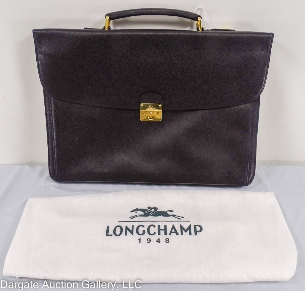 LONGCHAMP BLACK LAMB LEATHER MEN'S BRIEFCASE (1 of 5)