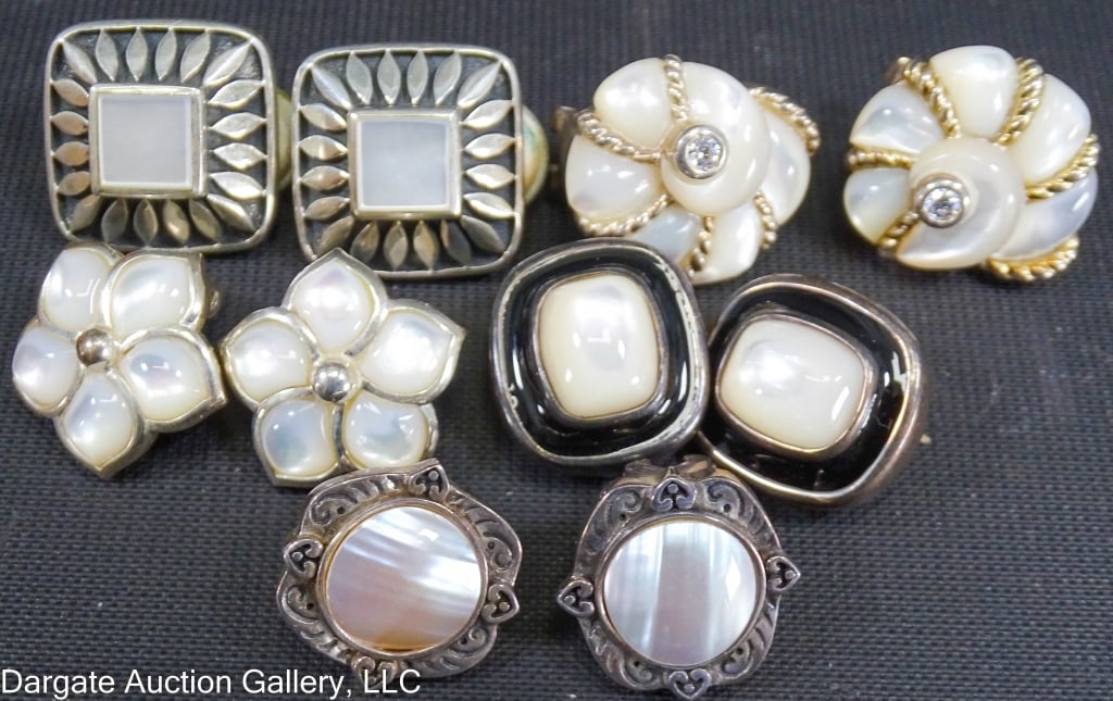 5 STERLING AND MOP MOTHER OF PEARL AND CHALCEDONY (1 of 2)