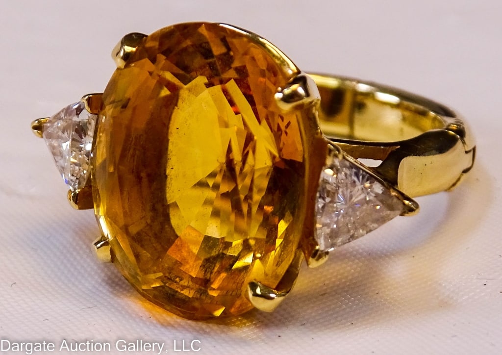 14K GOLD DIAMOND & CITRINE RING (1 of 5)
