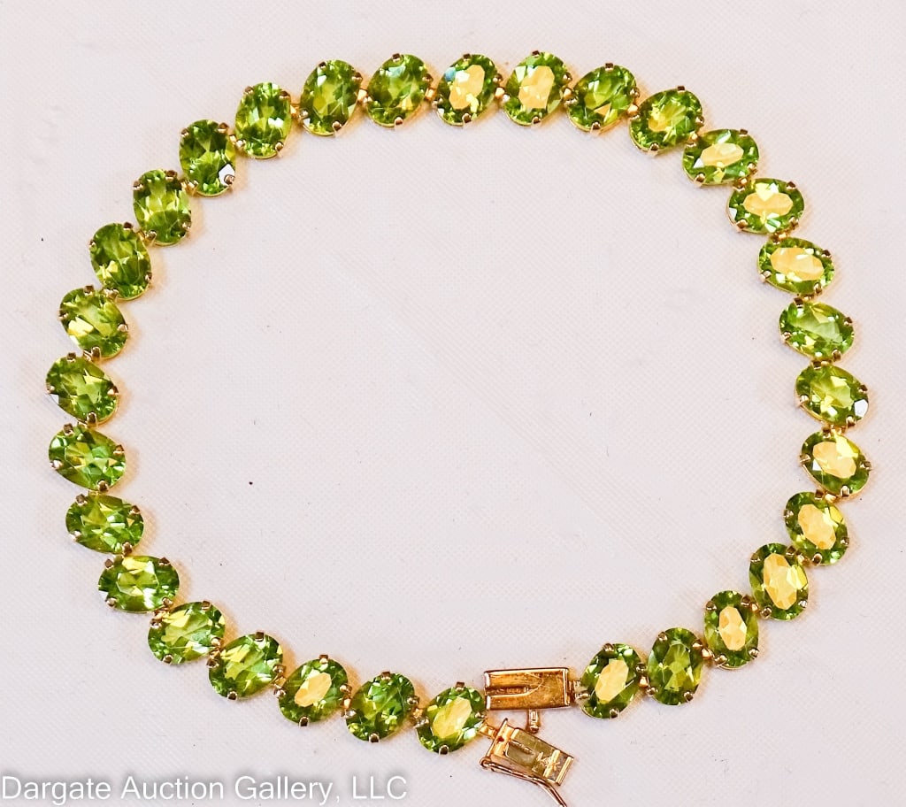 14K YELLOW GOLD PERIDOT BRACELET (1 of 2)