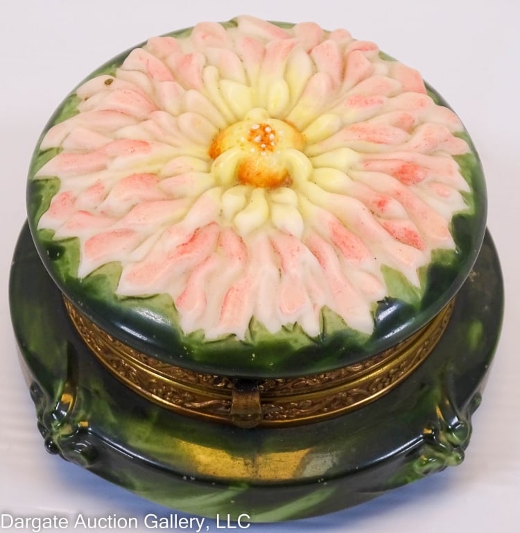 WAVECREST PINK DAHLIA SIGNED DRESSER BOX (1 of 4)