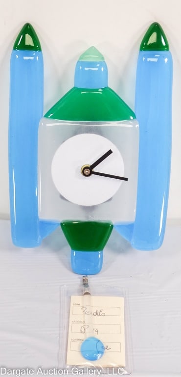 VINTAGE BAROVIER & DONA MURANO GLASS WALL CLOCK (1 of 6)