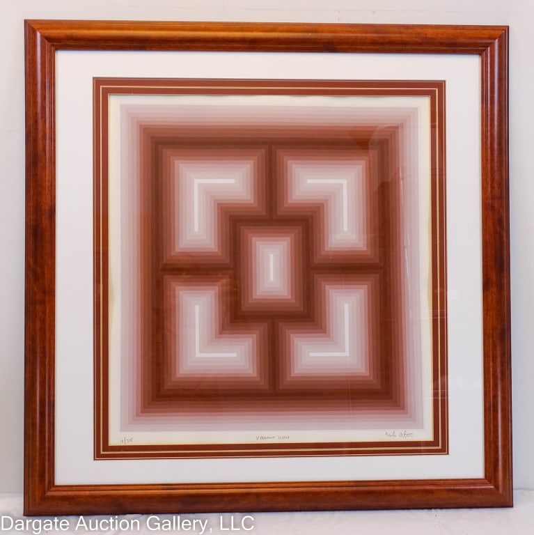 GEOMETRIC ART SERIGRAPH TITLED VIBRANT WAVES (1 of 6)