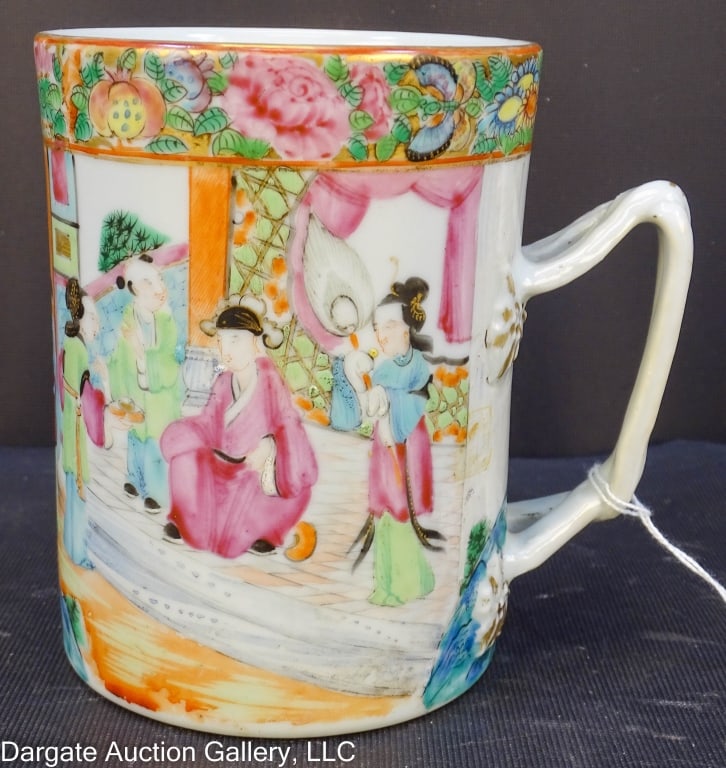 19th C CHINESE ROSE MANDARIN CIDER MUG (1 of 6)
