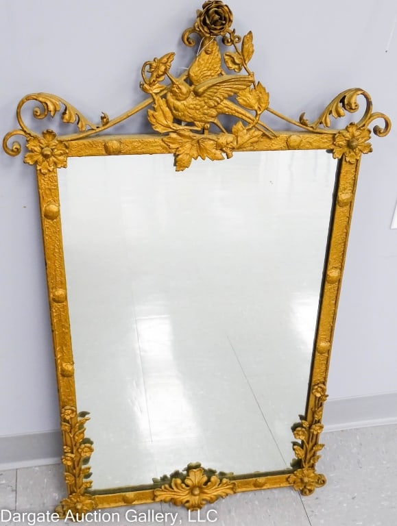 CAST IRON FRAMED WALL MIRROR (1 of 3)