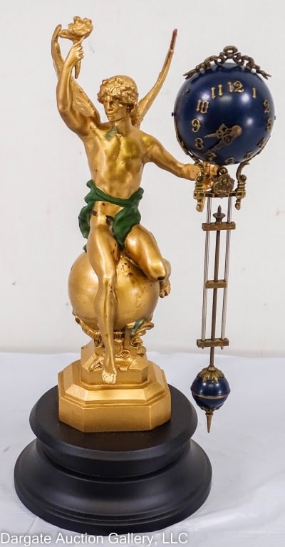 WINGED ANGEL MSYTERY SWINGER CLOCK (1 of 8)