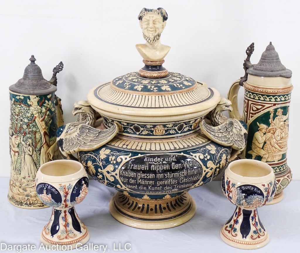 5pc ANTIQUE GERMAN STONEWARE (1 of 15)