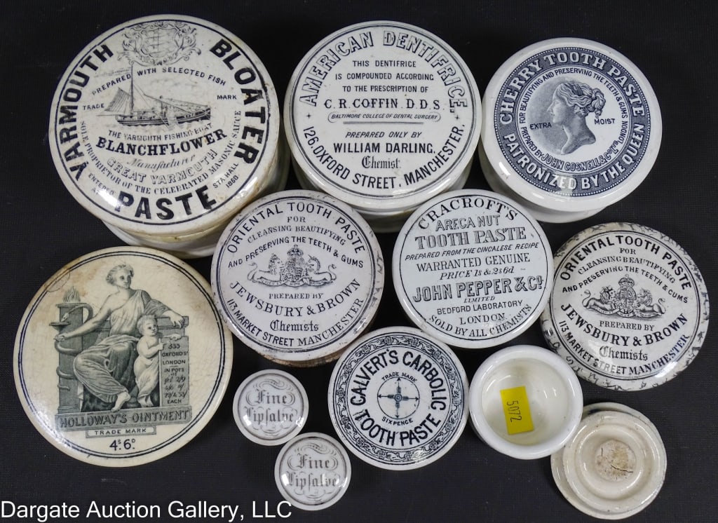 12pc ADVERTISING PRATTWARE POTS AND LIDS (1 of 6)