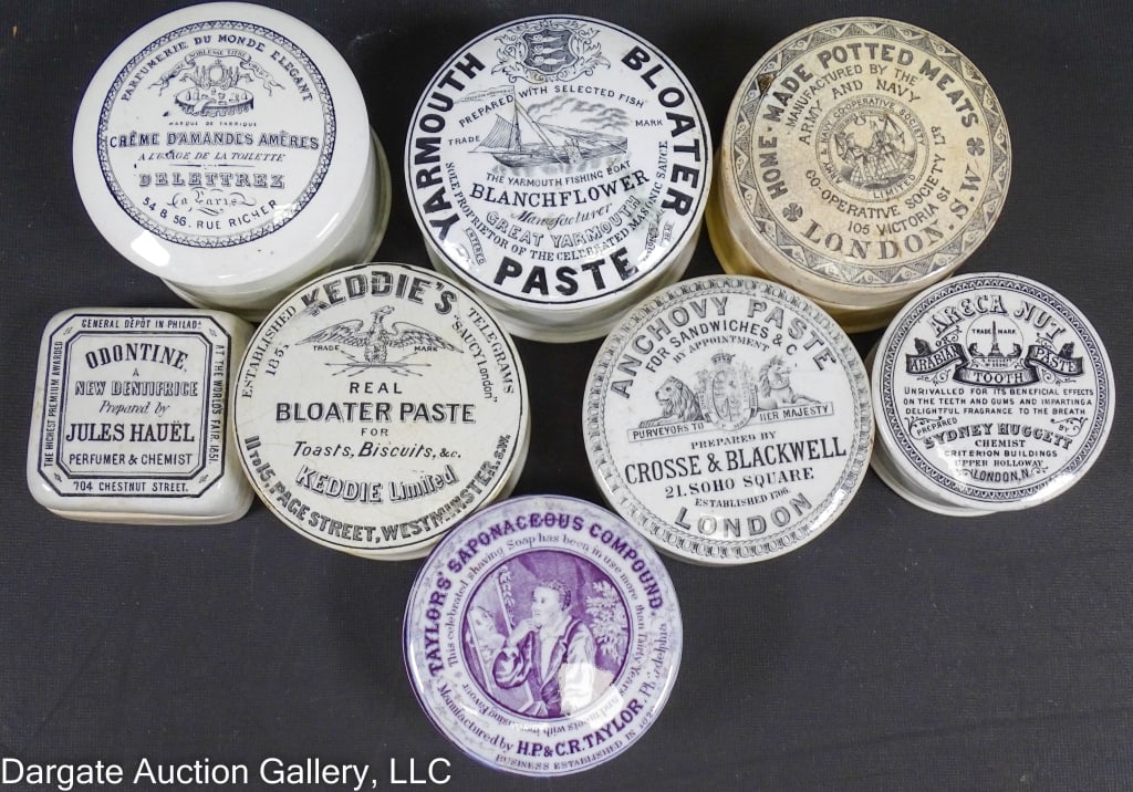 8pc ADVERTISING PRATTWARE POTS AND LIDS (1 of 5)