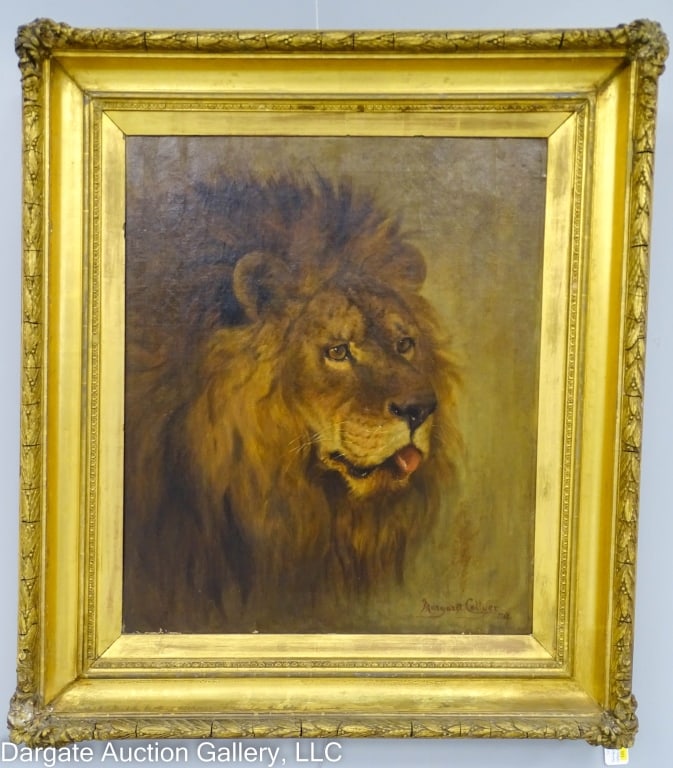 MARGARET COLLYER OIL ON CANVAS LION (1 of 8)