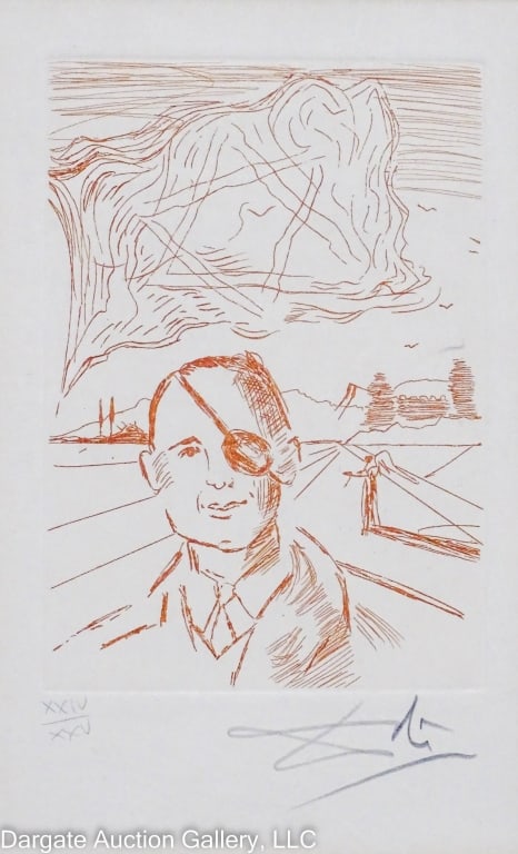 1968 SALVADOR DALI MOSHE DAYAN ETCHING (1 of 5)