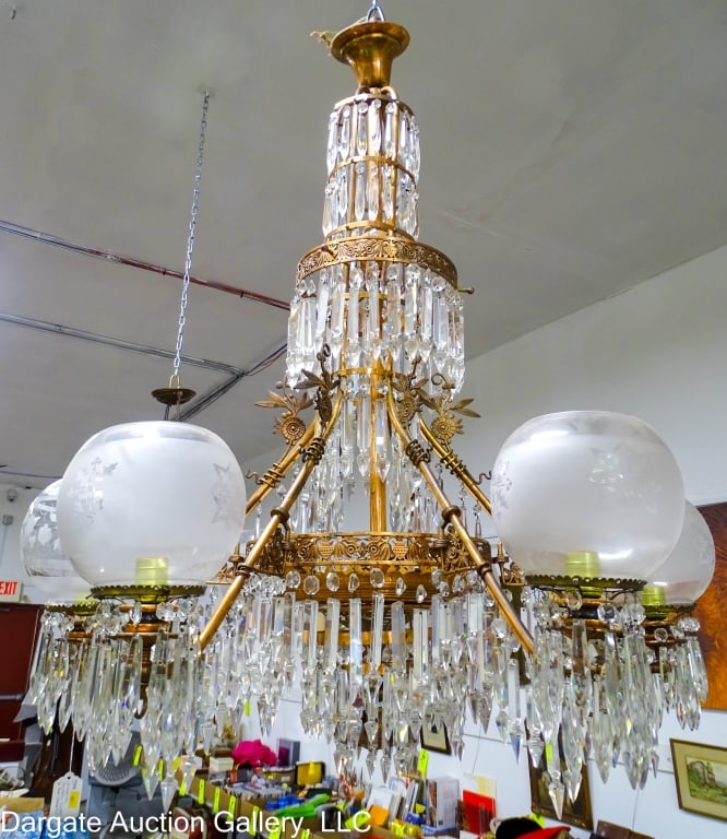 VICTORIAN AESTHETIC 6-ARM COPPER CHANDELIER (1 of 5)