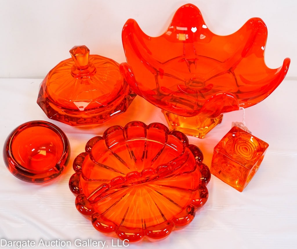 5pcs MCM VIKING GLASSWARE incl bowls, cube + (1 of 3)