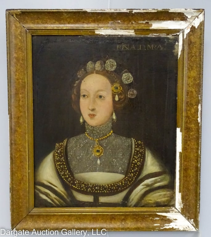 OIL ON CANVAS RENAISSANCE PORTRAIT OF A WOMAN (1 of 9)