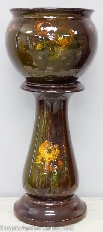 LOUWELSA WELLER POTTERY JARDINIERE AND PEDESTAL (1 of 8)