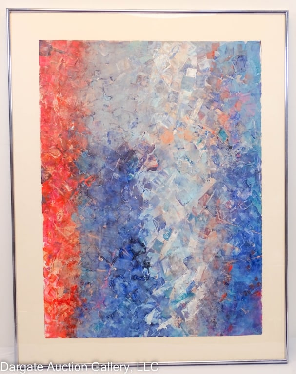 SOPHIE SHAPIRO MODERN ABSTRACT OIL ON PAPER (1 of 4)