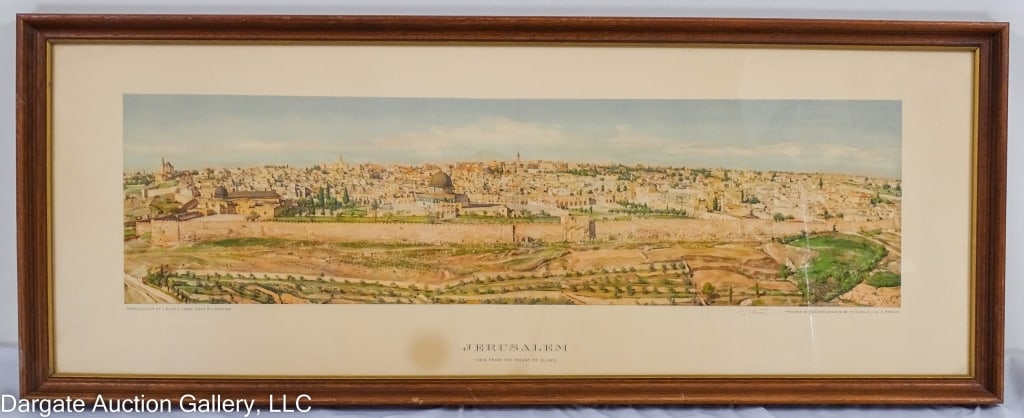 LUDWIG BLUM PANORAMIC JERSUSALEM VIEW LITHO (1 of 7)