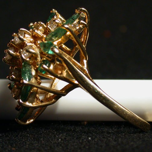 14K COCKTAIL RING. The ring has marquis - 2