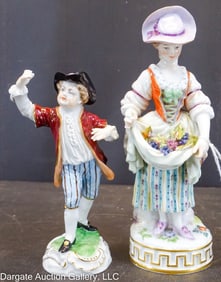2 GERMAN PORCELAIN FIGURINES MEISSEN & DRESDEN
