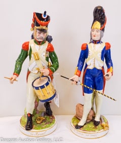 PAIR SEVRES PORCELAIN MILITARY FIGURES
