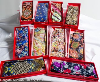 10 ASST VTG BRIONI SILK TIES IN ORIGINAL BOXES