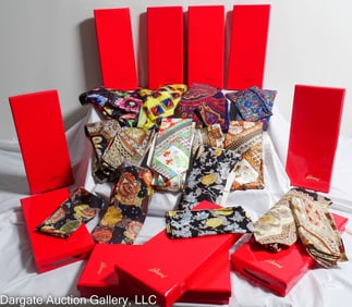 10 ASST VTG BRIONI SILK TIE & POCKET SQUARE SETS
