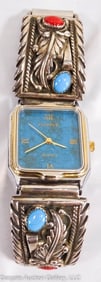 NATIVE AMERICAN NAVAJO STC STERLING WATCH