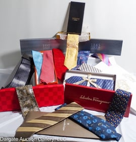 13 ASST SILK & SATIN TIES IN ORIGINAL PACKAGING
