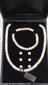 5PC HONORA FRESHWATER PEARL JEWELRY SET