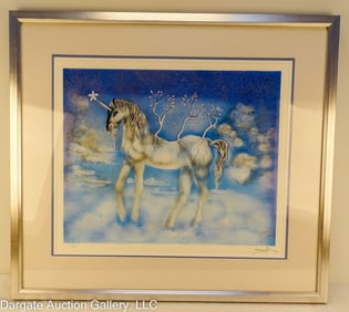SALVADOR DALI BLUE UNICORN CHEVAL ALLEGRE LITHO