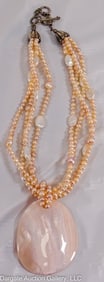 WHITNEY KELLY 4 STRAND PINK PEARL NECKLACE