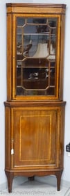 PERIOD GEORGIAN MAHOGANY 2pc CORNER CABINET