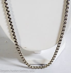 DAVID YURMAN STERLING SILVER BOX CHAIN NECKLACE