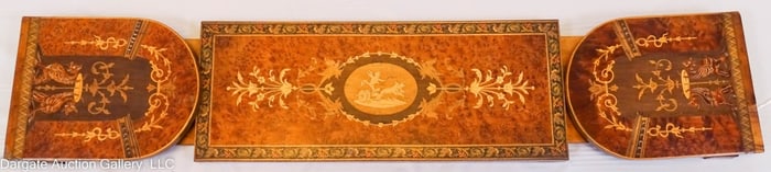 ANTIQUE MARQUETRY  BOOKSLIDE BOOKEND