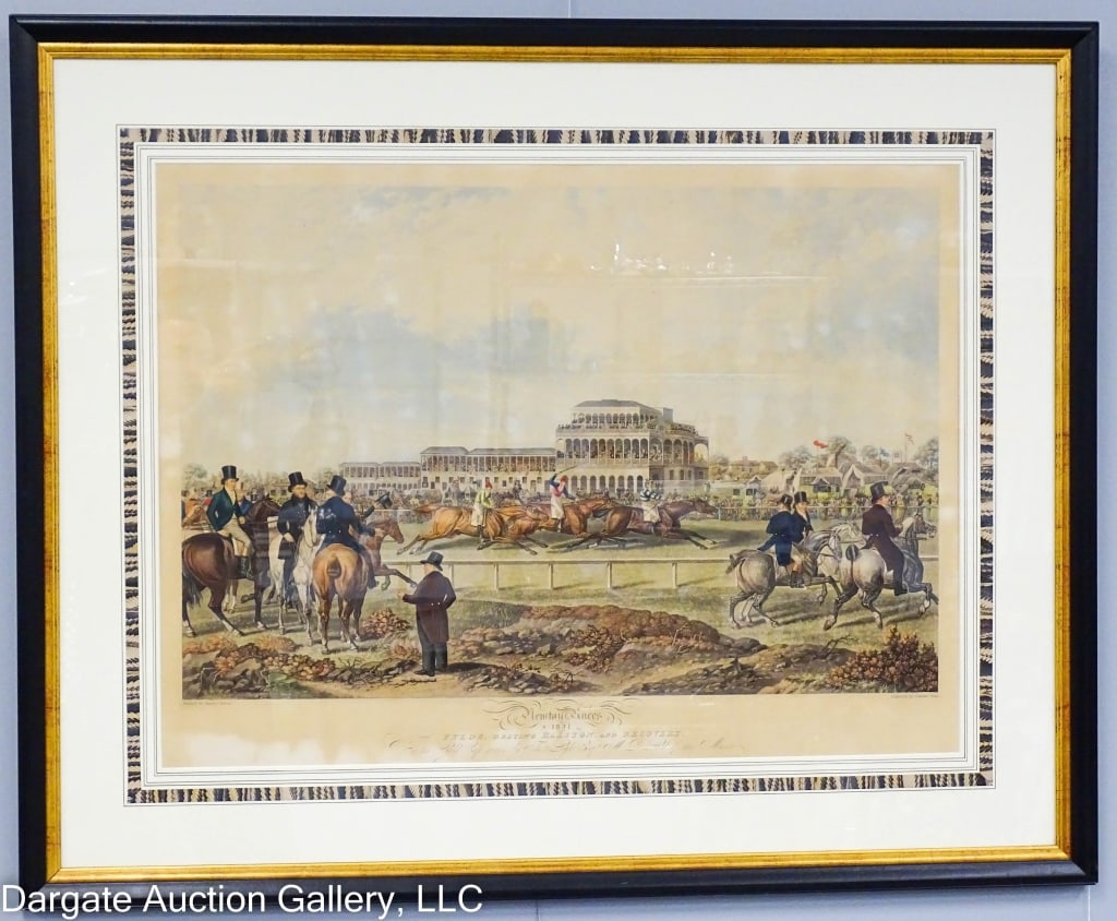 NEWTON RACES HUNT ENGRAVING AFTER CHARLES TOWNE: Original Artist: Charles Towne (British, 1763-1840); Engraver: Charles Hunt Sr (British, 1803-1877); Title Newton Races; Year: 1831 / Depicts The Lord of the Manor's Gold Cup horse race; set under gla