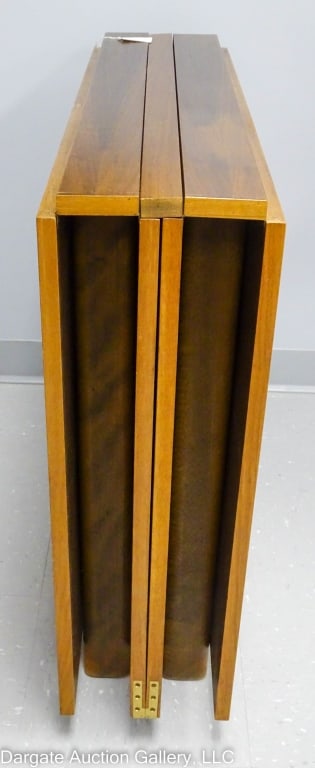 BRUNO MATHSSON MARIA FLAP TEAK DINING TABLE: Mid Century Modern "Marie Flap" Swedish teak expanding 10 seater dining table / Measures: 28.5"H, 9'"W (folded) x 35.5"W/ 110" ext