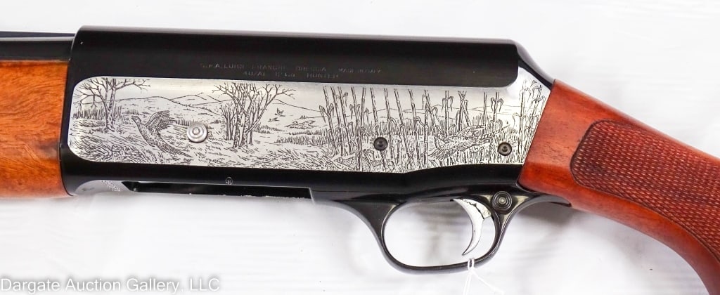 FRANCHI 12G SEMI AUTO 48AL SHOTGUN: Laser engraved receiver, 2.75" choke tubes, semi auto with vent ribbed barrel / Measures: 20.5" Barrel / Provenance: From a prominent Ligonier PA Estate / Condition: Good, barrel reduced with added ch