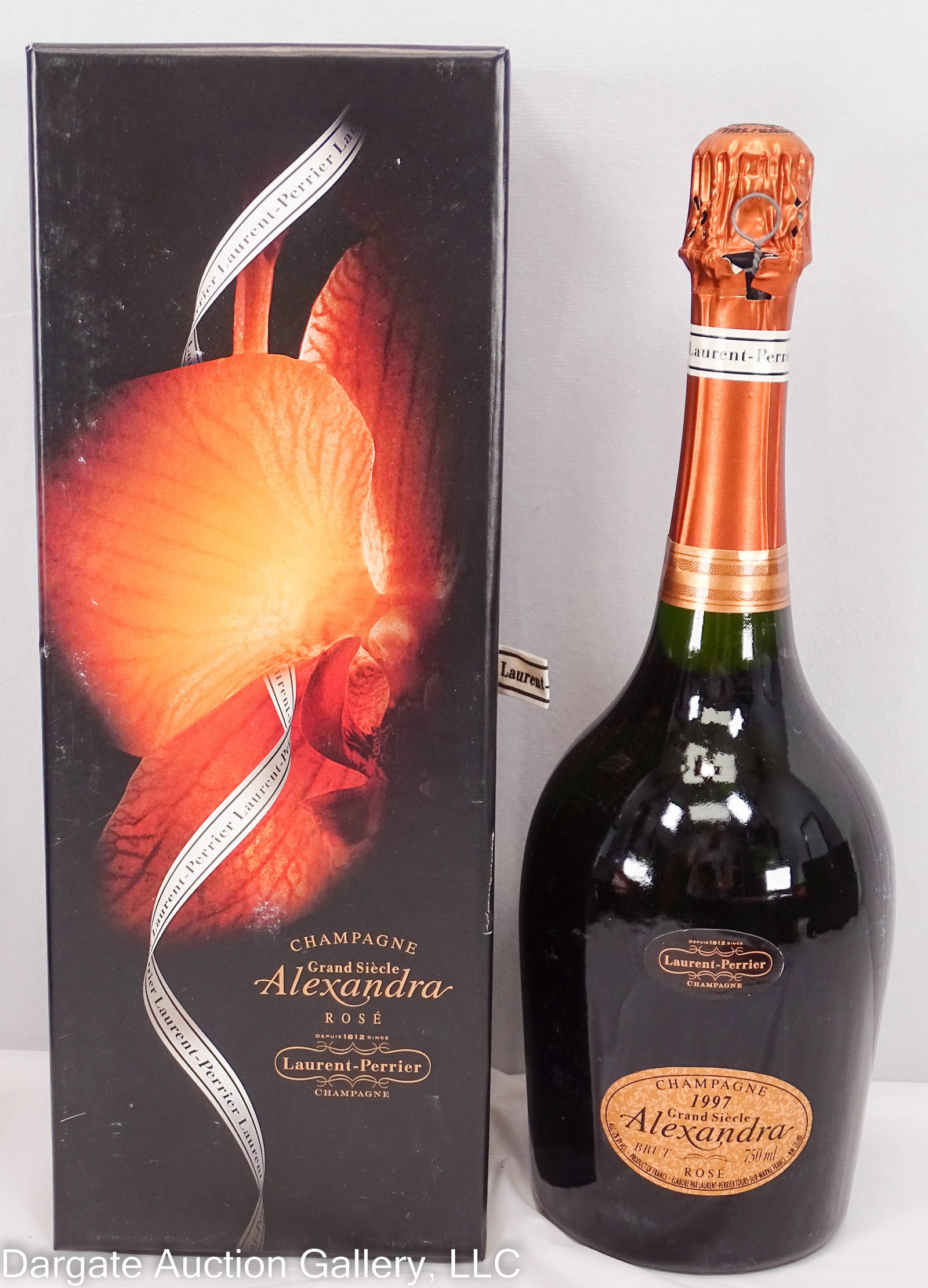 1997 LAURENT PERRIER ALEXANDRA ROSE CHAMPAGNE: 5 Bottles 1997 Laurent Perrier Alexandra Rose Champagne, includes original boxes; Lot containts 5 750ml bottles / Condition: Disclaimer: The wine offered in this auction is sold as a collectible item.