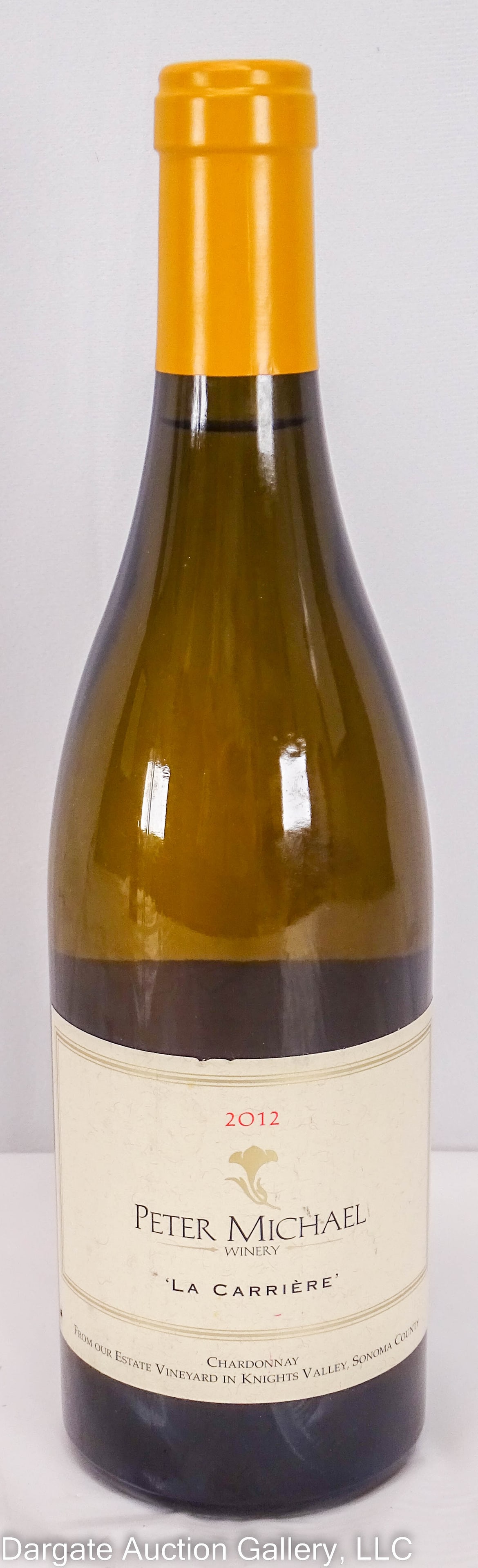 2012 PETER MICHAEL LA CARRIERE SONOMA: 1 bottle 2012 Peter Michael La Carriere Chardonnay Knight's Valley, Sonoma County California; lot contains 1 750ml bottle of wine / Condition: Disclaimer: The wine offered in this auction is sold as a