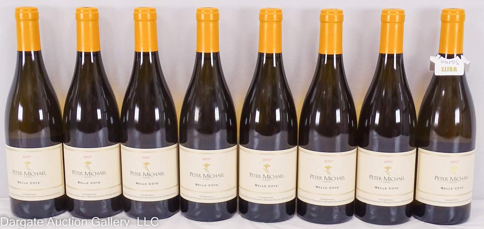 2017 PETER MICHAEL BELLE COTE SONOMA: 8 bottles 2017 Peter Michael Bell Cote Chardonnay Knight's Valley, Sonoma County California; lot contains 8 750ml bottles of wine / Condition: Disclaimer: The wine offered in this auction is sold